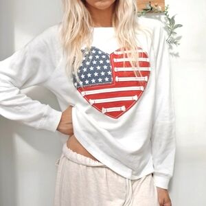 🤙Sold🔆Joei & I Cottagecore American Heart Sweatshirt